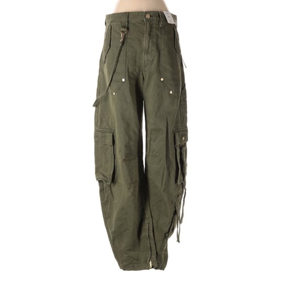 Gap × Cult Gaia Cargo Barrel Pants in Olive Green 2 NWT - Picture 4 of 7